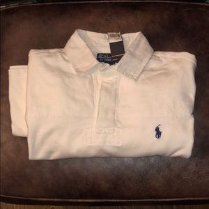 Ralph Lauren Polo Shirt in White with Navy Logo
